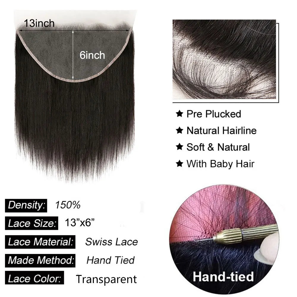 Straight Lace Closure Human Hair Extensions