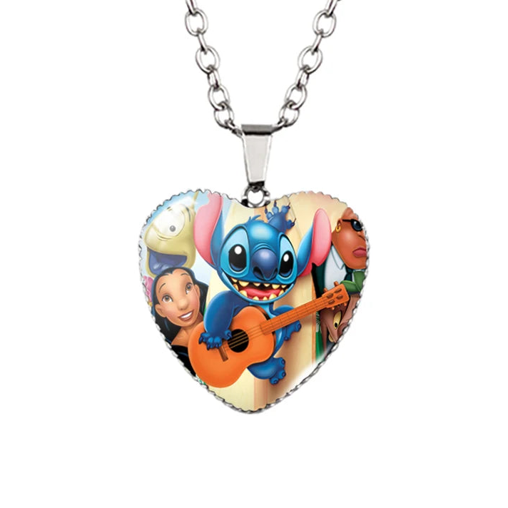 Lilo Stitch Angle Heart Necklace