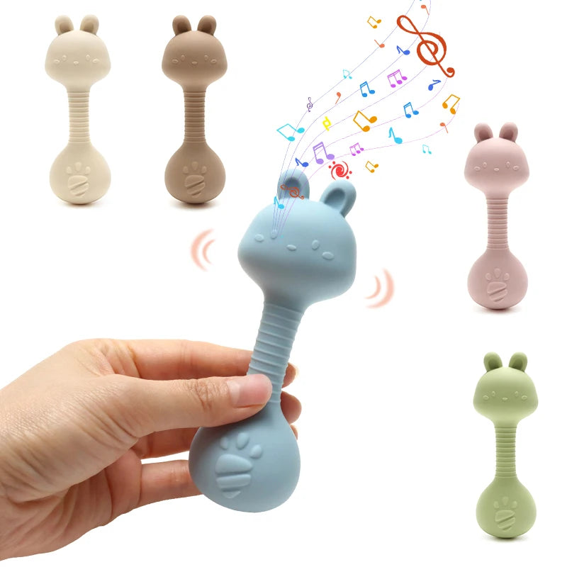 Food-Grade Baby Bunny Silicone Rattle Teether